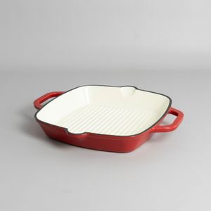 Fuente Chrissy Esmaltada Roja con Asas - 25 x 25 Cm