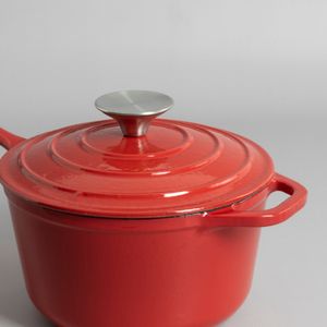 Cacerola Chrissy Esmaltada Roja con Tapa - 18 cm
