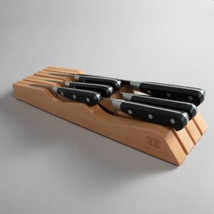Set de cuchillos profesionales mango negro con taco