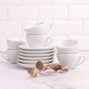Taza de té con plato blanco 162 ml Como - Set x 6