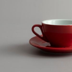 Taza de té con plato roja 162 ml Como - Set x 6