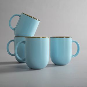 Jarro mug de porcelana Blue Matte - Set x 4