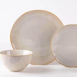 Set de vajilla 12 piezas porcelan Olive Sand Ariane