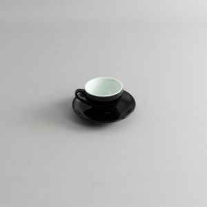 Taza de café con plato negro 85 ml Como - Set x 6