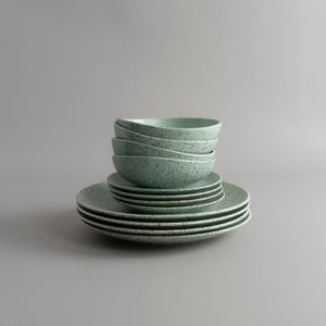 Set de vajilla 12 piezas porcelana Mild Green