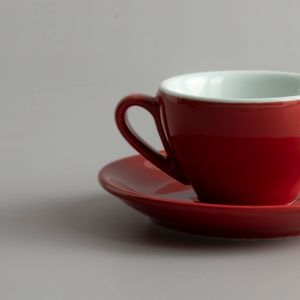 Taza de café con plato roja 85 ml Como - Set x 6