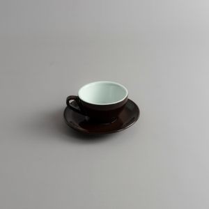 Taza de té con plato marrón 162 ml Como - Set x 6