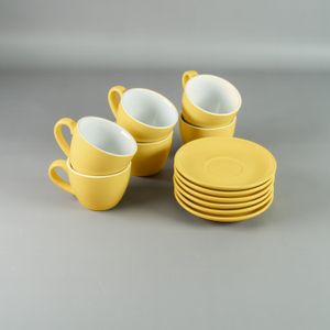 Tazón 250ml con plato 15cm Amarillo - Set x 6