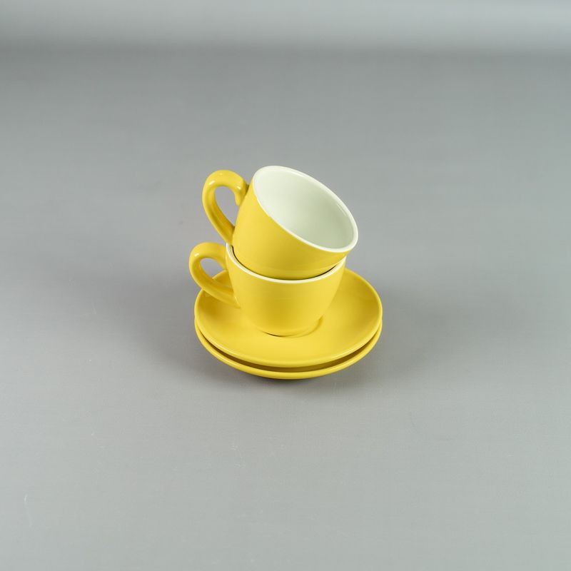 Taza-Te-160ml-con-plato-14cm-Amarillo---Set-x-2