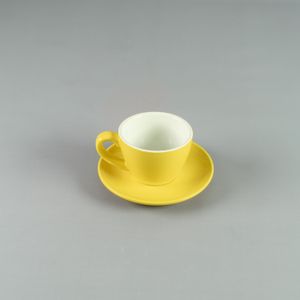 Taza Té 160ml con plato 14cm Amarillo - Set x 2