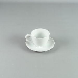 Taza Té 160ml con plato 14cm Blanco - Set x 2