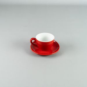 Taza Té 160ml con plato 14cm Rojo - Set x 2