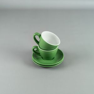 Taza Té 160ml con plato 14cm Verde - Set x 2