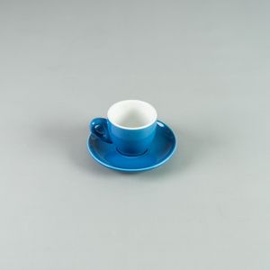 Taza Café 90ml con plato 11,5 cm Azul - Set x 2