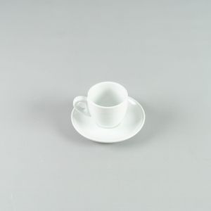 Taza Café 90ml con plato 11,5 cm Blanco - Set x 2