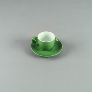 Taza Café 90ml con plato 11,5 cm Verde - Set x 6