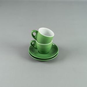 Taza Café 90ml con plato 11,5 cm Verde - Set x 2