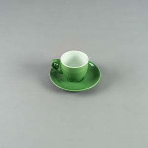 Taza Café 90ml con plato 11,5 cm Verde - Set x 2