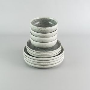 Juego de 12 piezas Porcelana Aloevera Grey