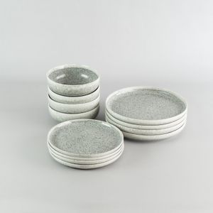 Juego de 12 piezas Porcelana Aloevera Grey
