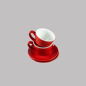 Taza Té 160ml con plato 14cm Rojo - Set x 2